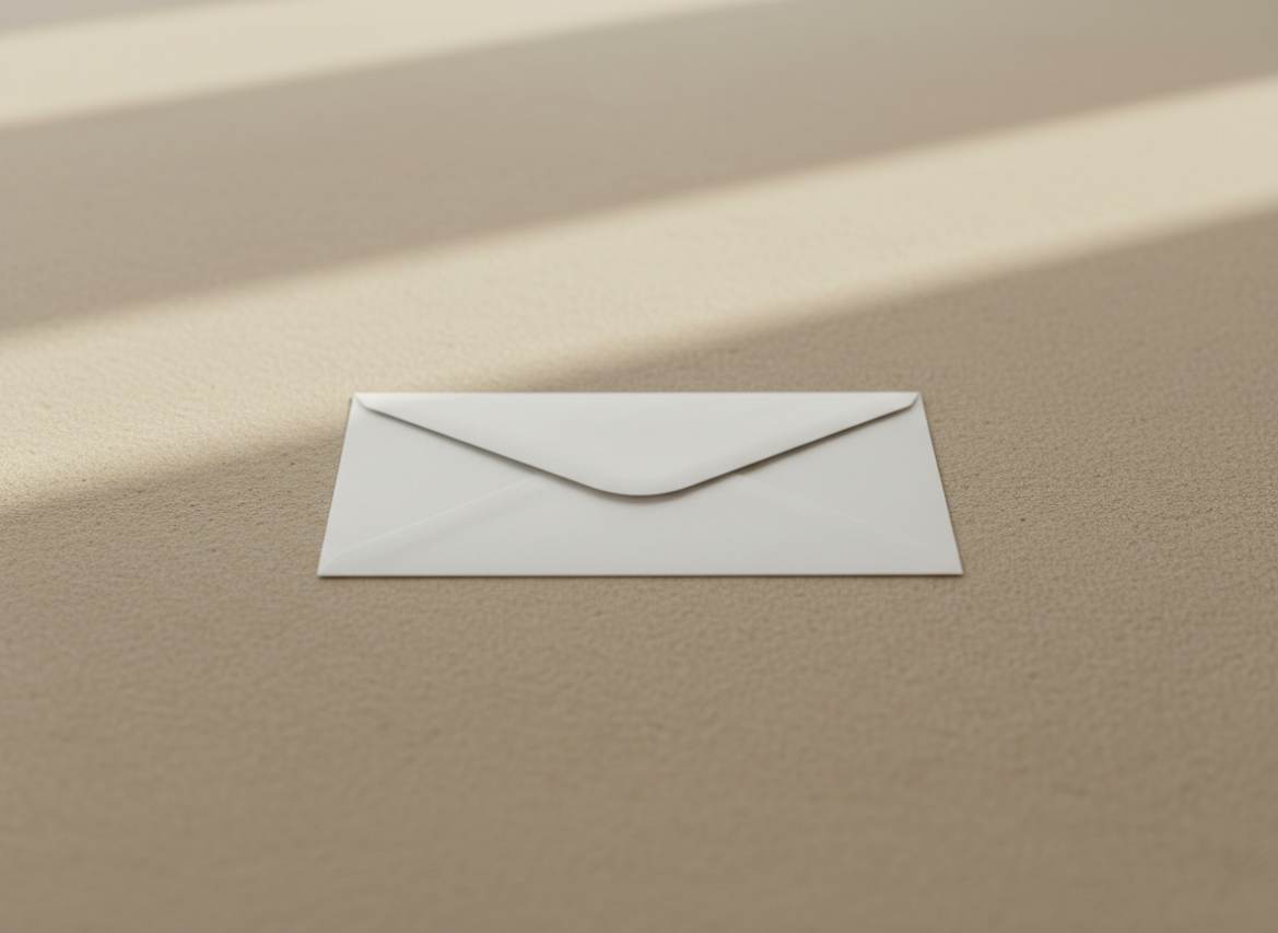 Busta da lettere su superficie chiara