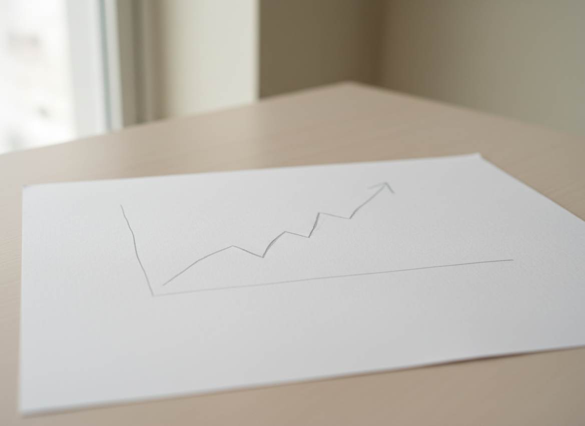 Grafico a matita su foglio chiaro